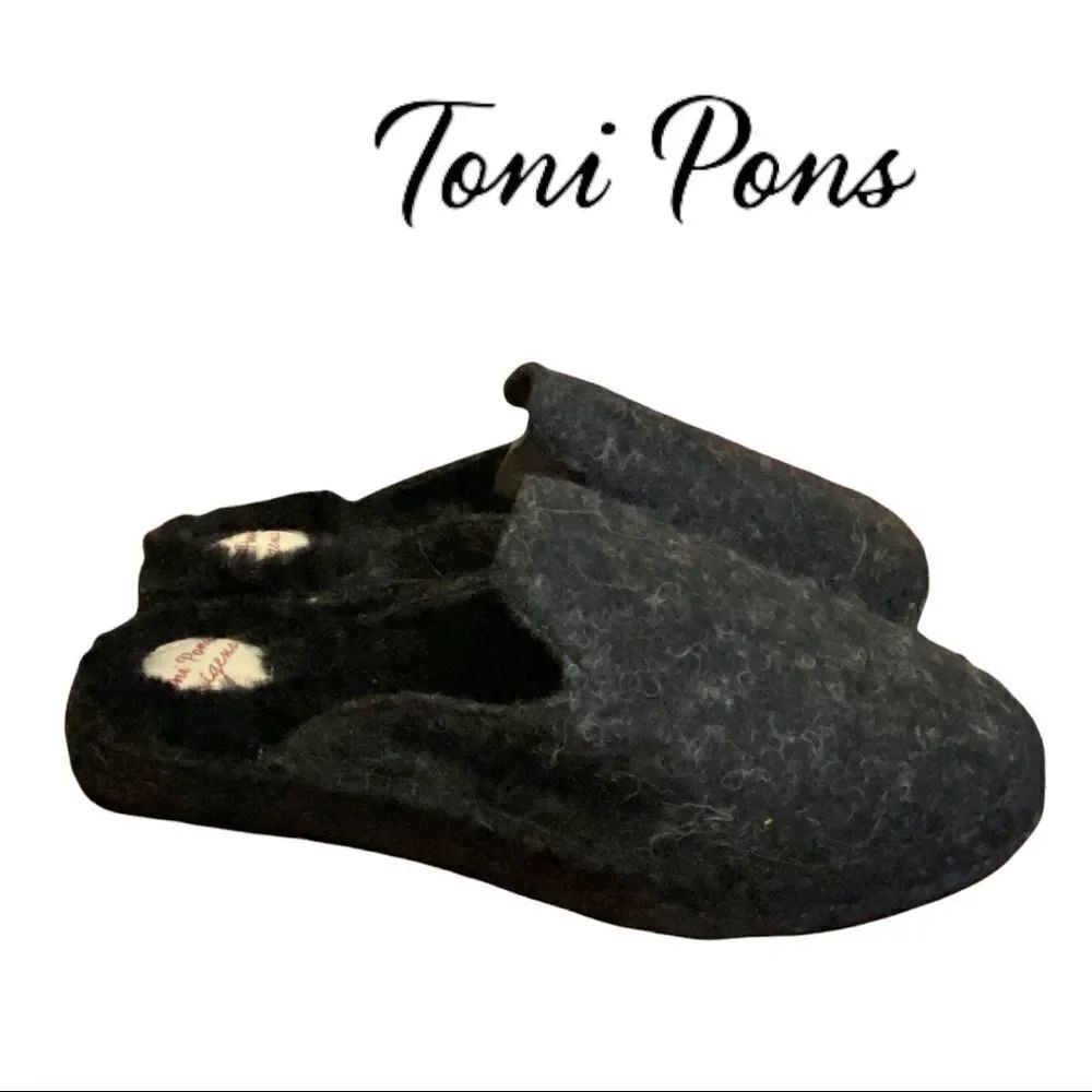 NEW Toni Pons "Malmo" Black Wool Espadrille Slipper Mules 35